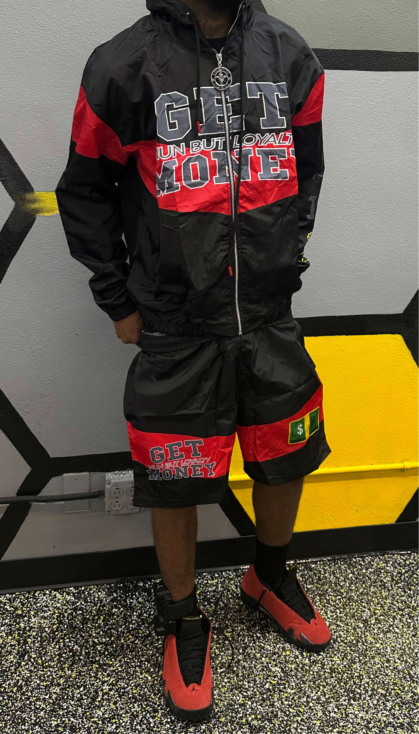 Windbreaker Set “Black&Red” Unisex